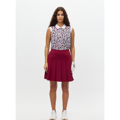 Golfkjol Röhnisch Nicky Pleated Long Skort Beet Red