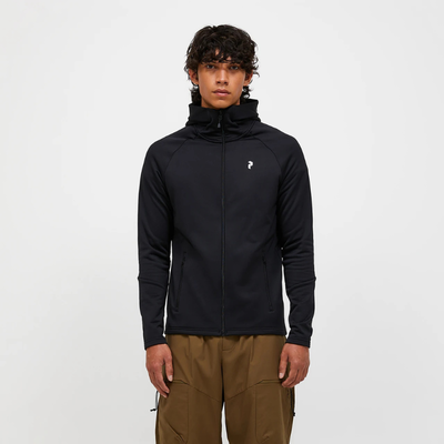 Golf hoodie Peak Performance Rider Zip Hood Herr Svart