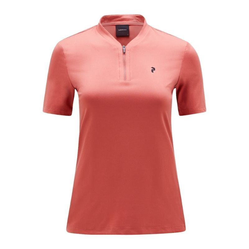 Peak Performance Golf Turf Zip SS Top Trek pink