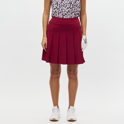 Golfkjol Röhnisch Nicky Pleated Long Skort Beet Red