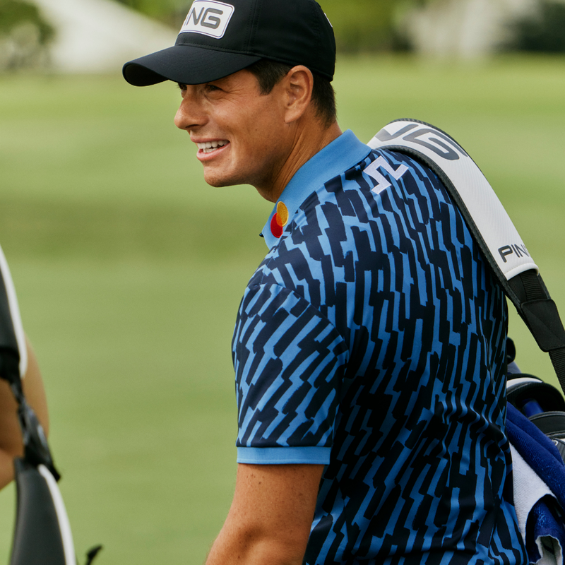 J Lindeberg I Tour Tech Print Golfpiké Herr I