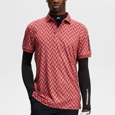 J Lindeberg I Tour Tech Print Golfpiké Herr I Apple