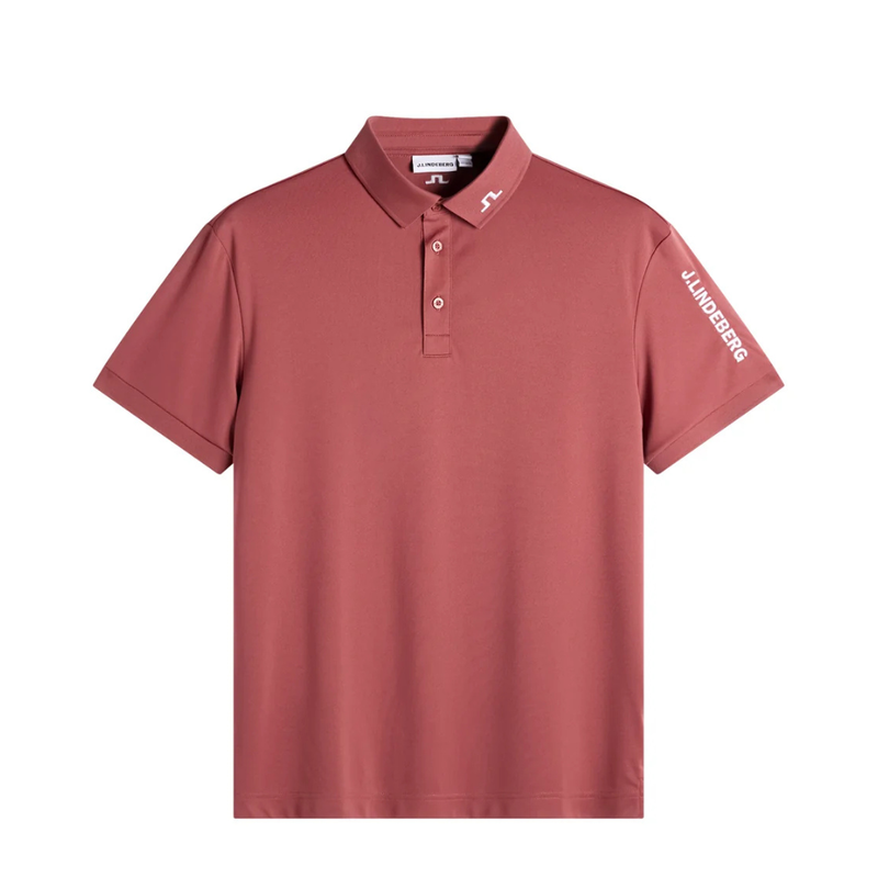 J Lindeberg Golf I Tour Tech Golfpiké Herr I Flamingo Plum