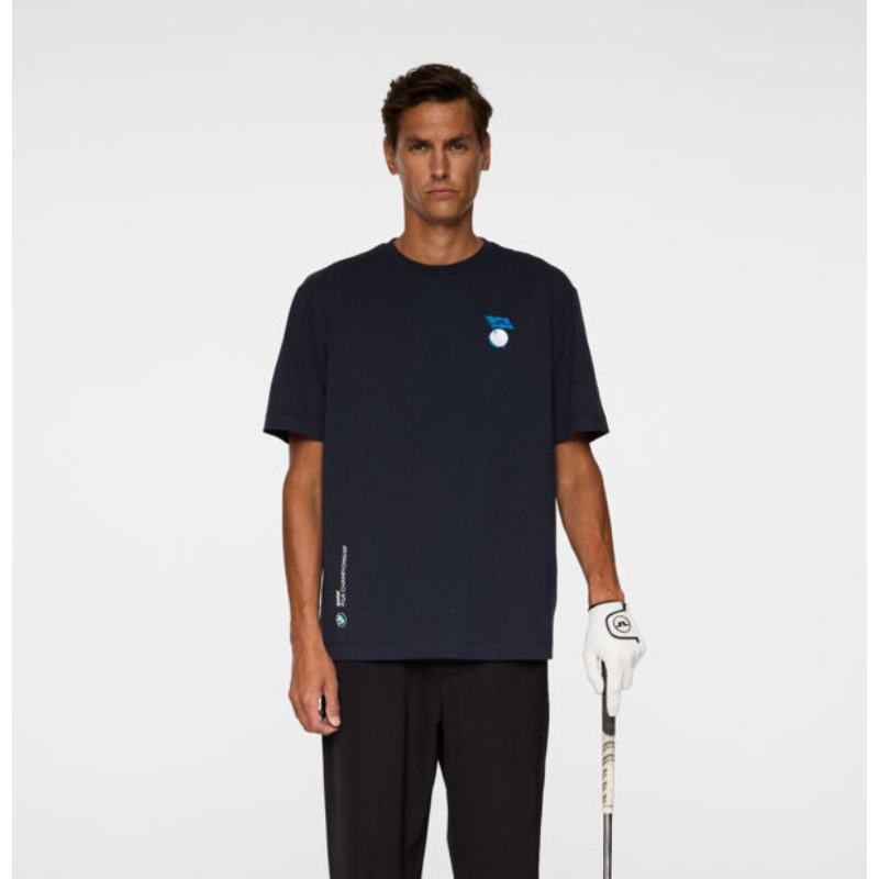 Golf T Shirt J Lindeberg Billy Festival Tee DPWT Navy (M)