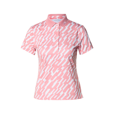 J Lindeberg I W Tour Tech Print Golfpiké Dam I Flamingo
