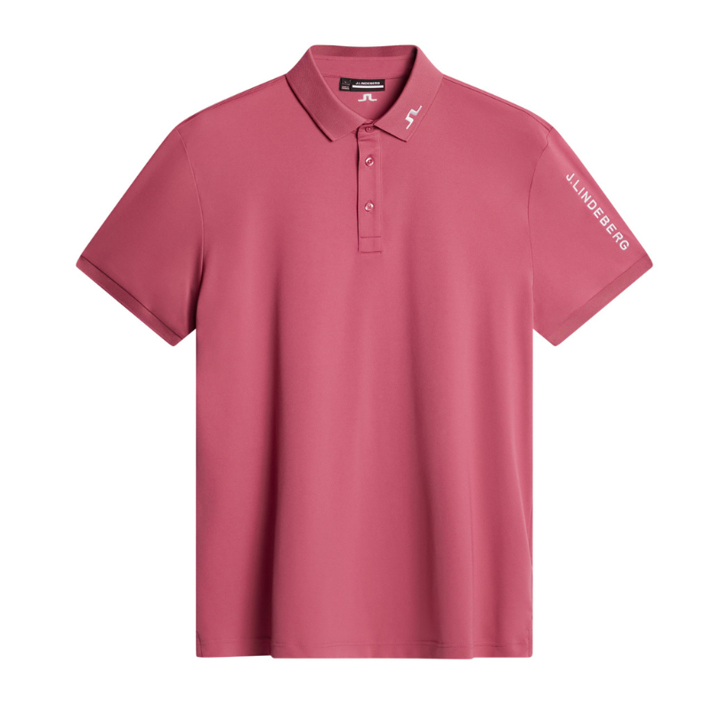 J Lindeberg Golf I Tour Tech Golfpiké Herr I Rose Wine