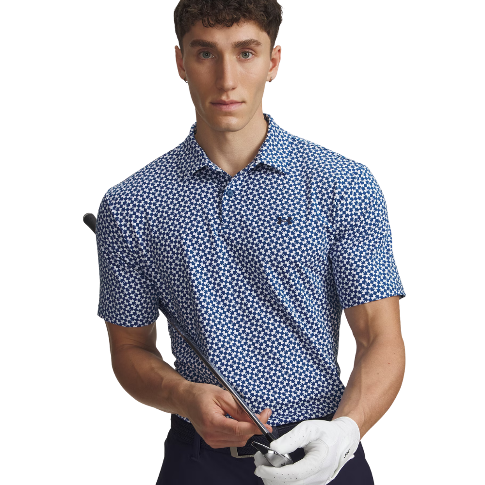 Golfpiké Under Armour T2G Printed Polo Blå (M)