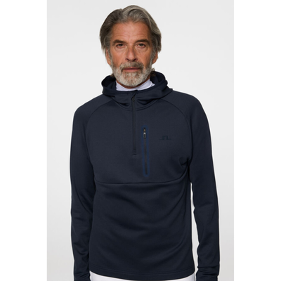 Golf Hoodie J Lindeberg Adam Quarter Zip Navy