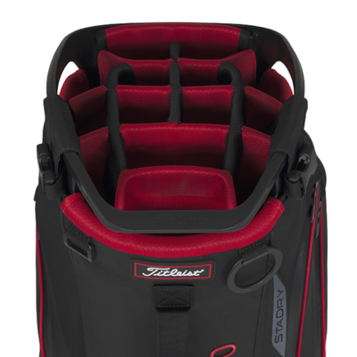 Titleist Golfbag Hybrid 14 StaDry Svart/Röd I Vattentät golfbag