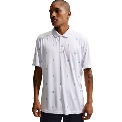 Golfpiké Nike Dri-Fit Par Polo Icon Vit/Ljusblå