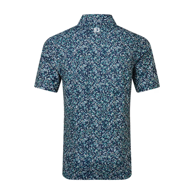 Golfpiké herr I FootJoy Watercolour Floral Print Pique I Navy