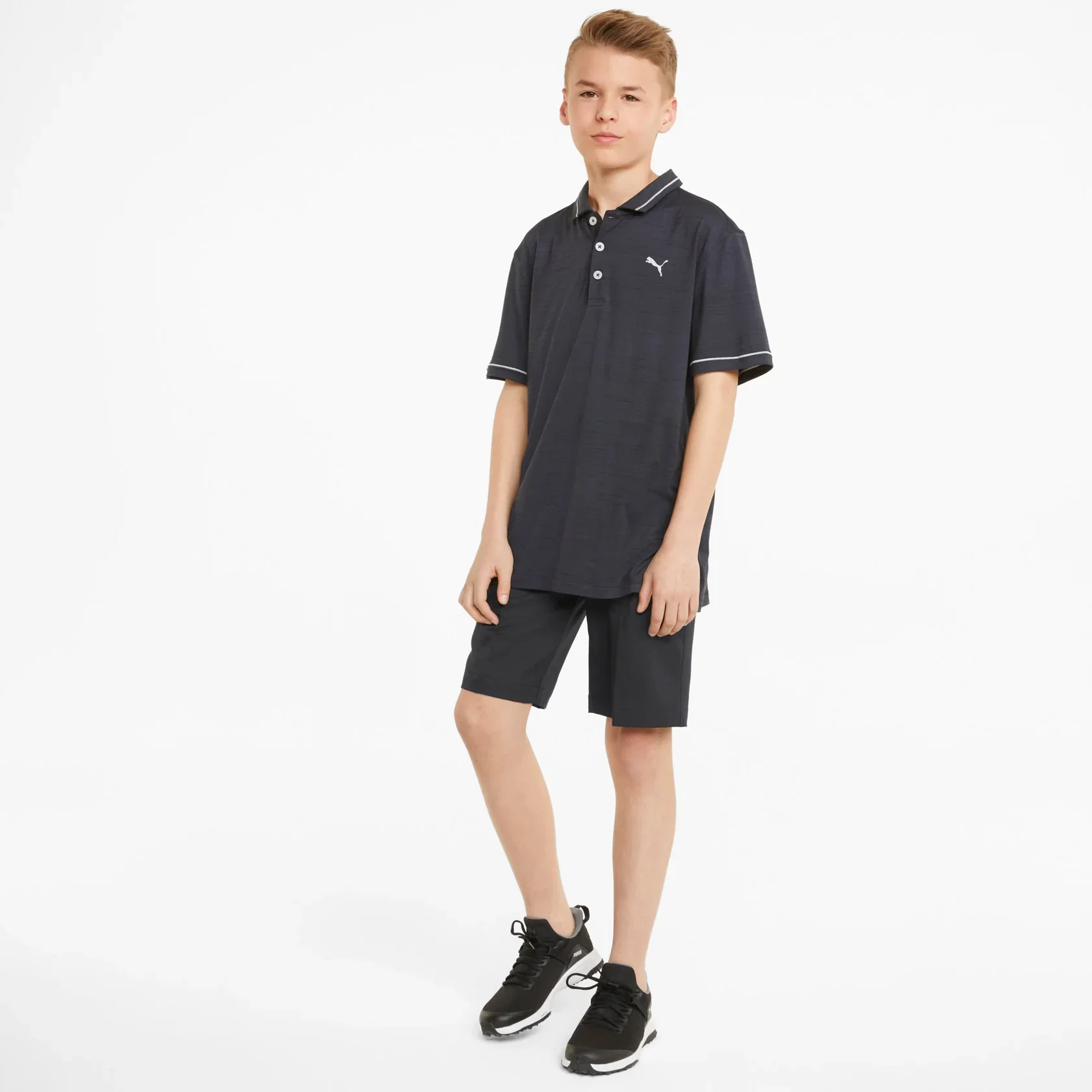 Golfshorts junior I Puma Boys Stretch Shorts Svart (164)