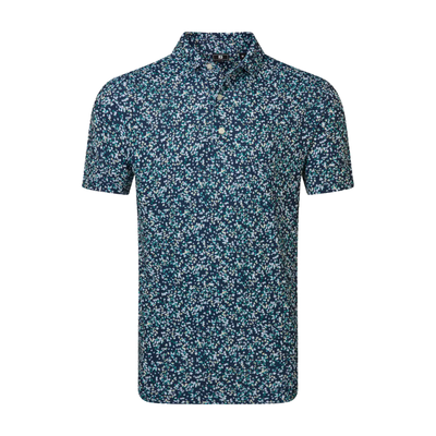 Golfpiké herr I FootJoy Watercolour Floral Print Pique I Navy