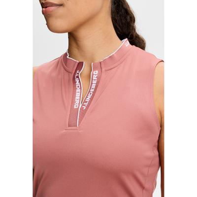 J Lindeberg Golf Leya Sleeveless Top Withered Rose