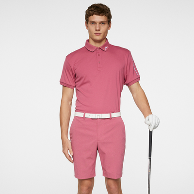J Lindeberg Golf I Tour Tech Golfpiké Herr I Rose Wine