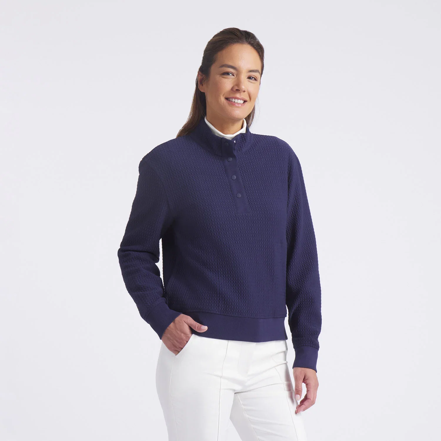 Golftröja Dam Puma W Boulder 1/2 Snap Pullover Navy (M)
