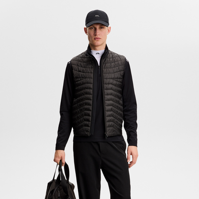 J Lindeberg Heyden Quilt Hybrid Golfväst Svart