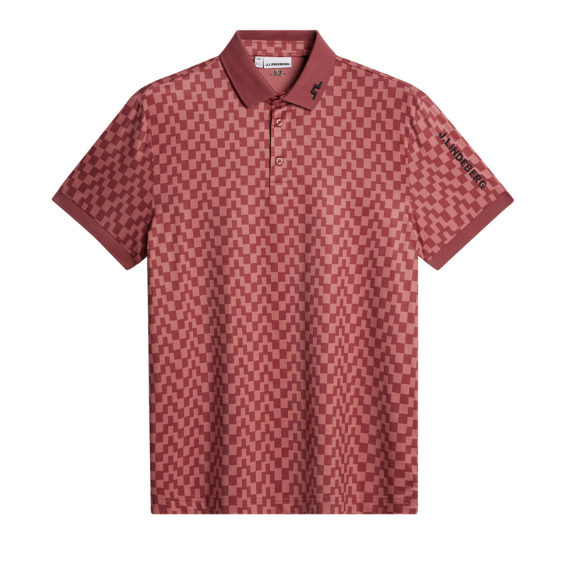 J Lindeberg I Tour Tech Print Golfpiké Herr I Apple