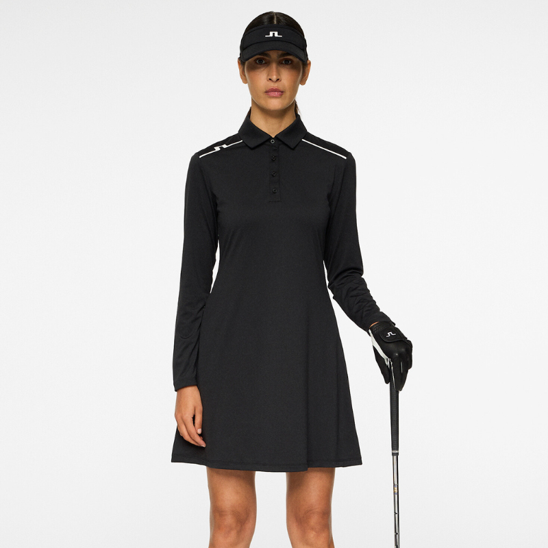 Golfklänning J Lindeberg Gizelle LS Dress Svart (L)