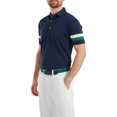 Golfpiké herr I FootJoy Sleeve Stripe Pique I Navy