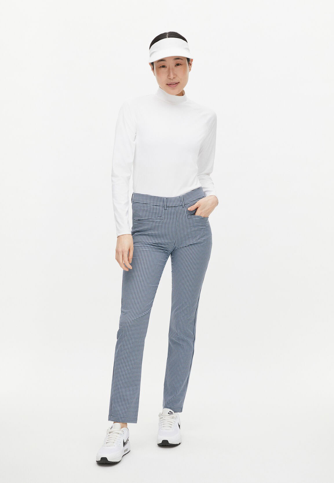 Golfbyxor Röhnisch Golf Smooth Pants Navy/Vit (36)