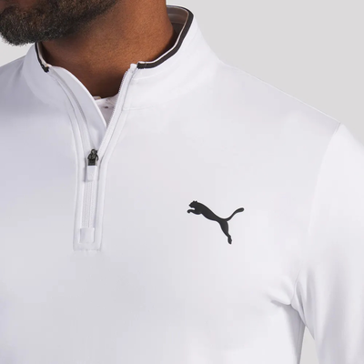Golftröja herr Puma CloudSpun Tech 1/4 Zip Vit