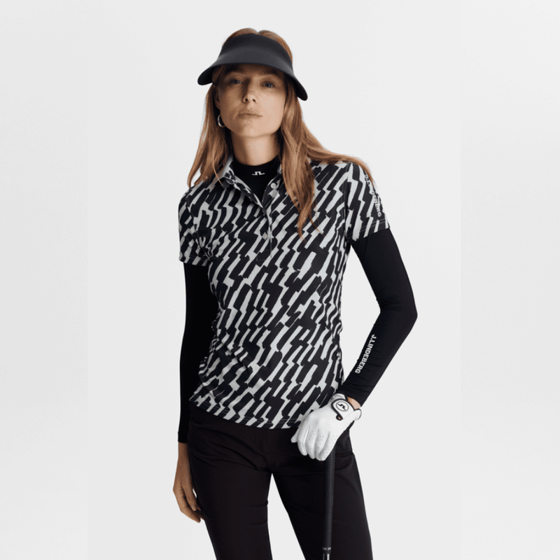 J Lindeberg I W Tour Tech Print Golfpiké Dam I Moonbeam