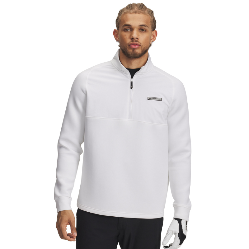 Golftröja Herr Under Armour Drive Pro Storm Hyb 1/2 Zip Vit Golftröja Herr Under Armour Drive Pro Storm Hyb 1/2 Zip Vit