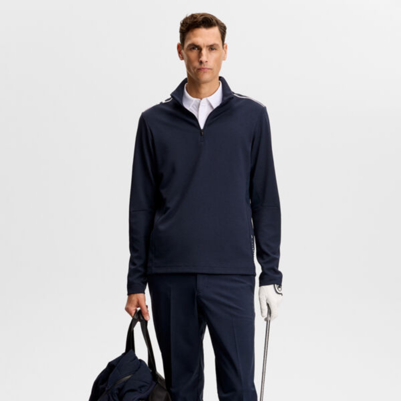 Golftröja J Lindeberg Leon Quarter Zip Herr Navy