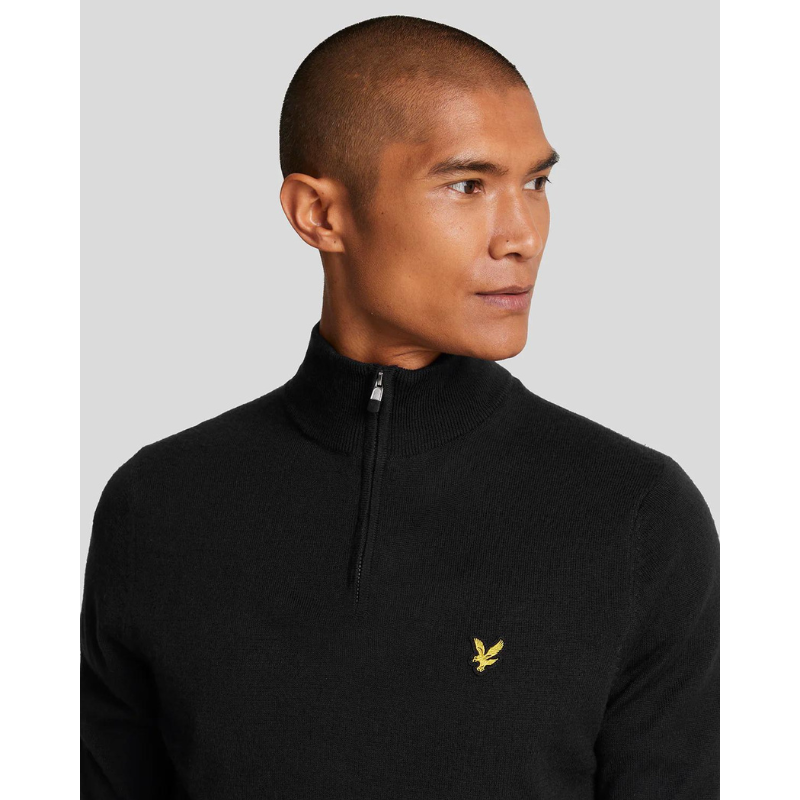 Tröja Lyle & Scott Merinoull Herr 1/4 Zip Svart 13