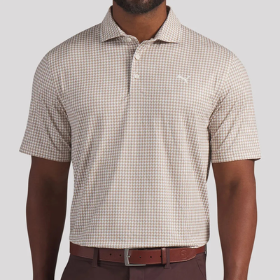 Golfpiké Puma Cloudspun Mono Check Sand