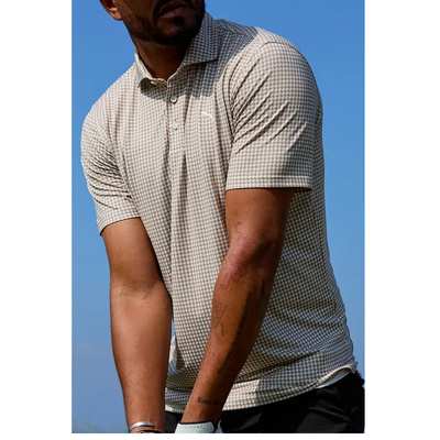 Golfpiké Puma Cloudspun Mono Check Sand