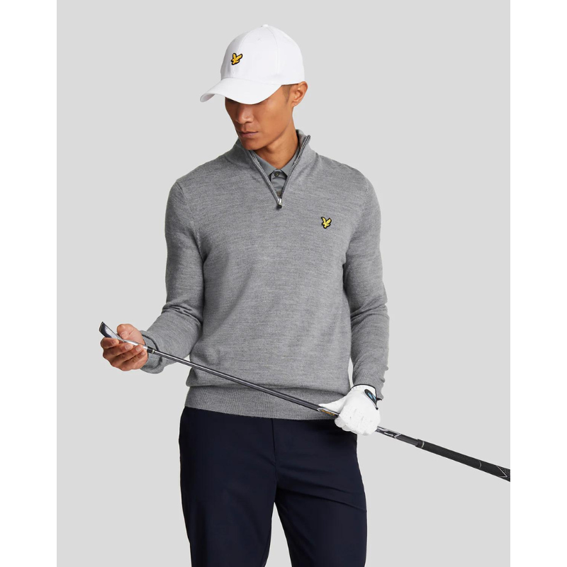 Tröja Lyle & Scott Merinoull Herr 1/4 Zip GrÄ Tröja Lyle & Scott Merinoull Herr 1/4 Zip GrÄ