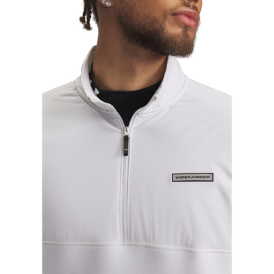 Golftröja Herr Under Armour Drive Pro Storm Hyb 1/2 Zip Vit