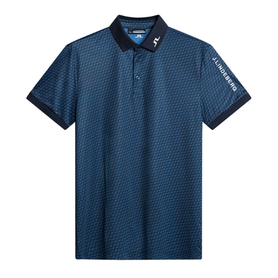 J Lindeberg I Tour Tech Print Golfpiké Herr I Navy