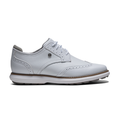 Golfskor Dam FootJoy Traditions Wing tip Spikeless Vit