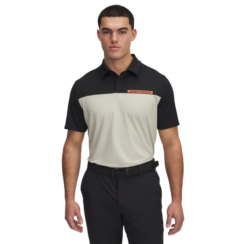 Under Armour Golfpiké herr I Color Block Svart/Sand Under Armour Golfpiké herr I Color Block Svart/Sand