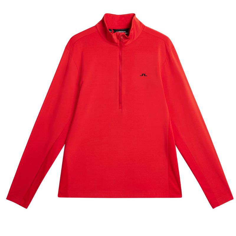 J Lindeberg Golf Luke 1/2 Zip Mid Layer Röd