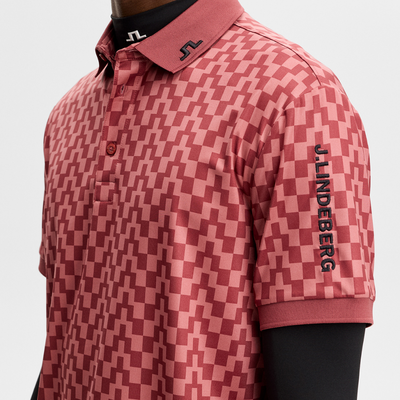 J Lindeberg I Tour Tech Print Golfpiké Herr I Apple