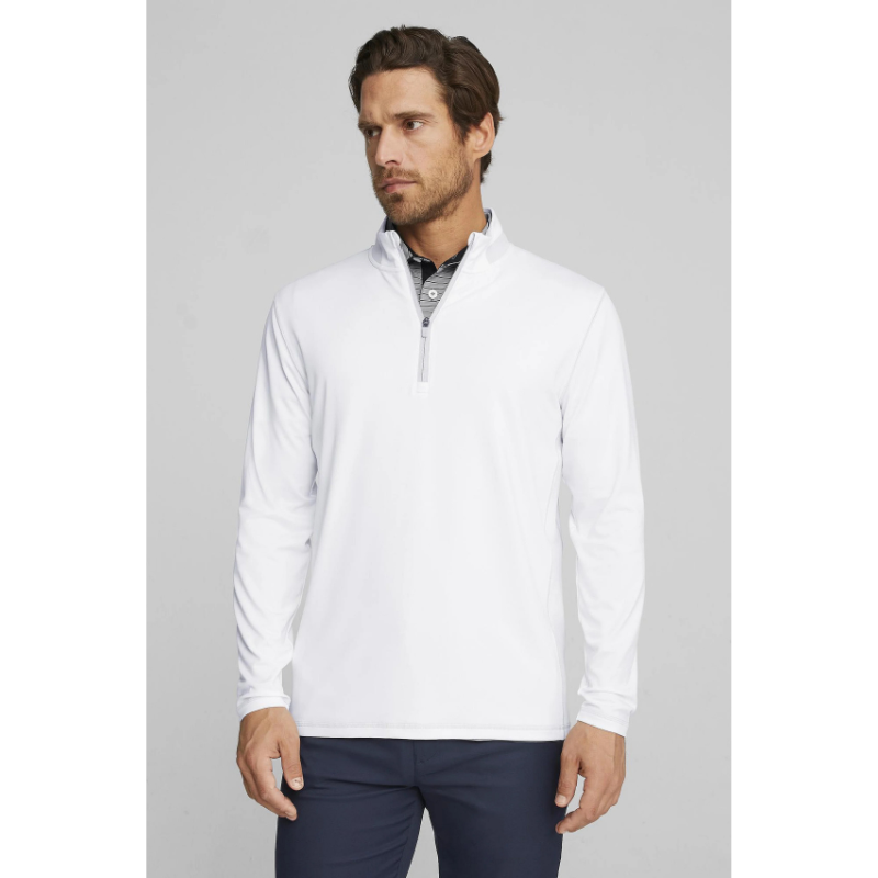 Golftröja herr Puma Golf Lightweight 1/4 Zip Vit/grå