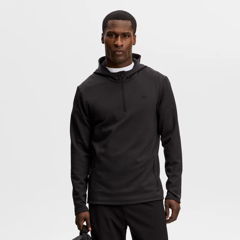 Golf Hoodie J Lindeberg Golf Aerial Quarter Zip Herr Svart