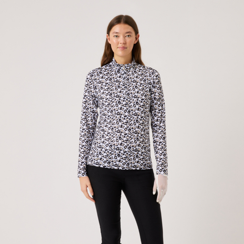 Daily Sports Sheermotion LS Half Zip Leo Svart/Vit