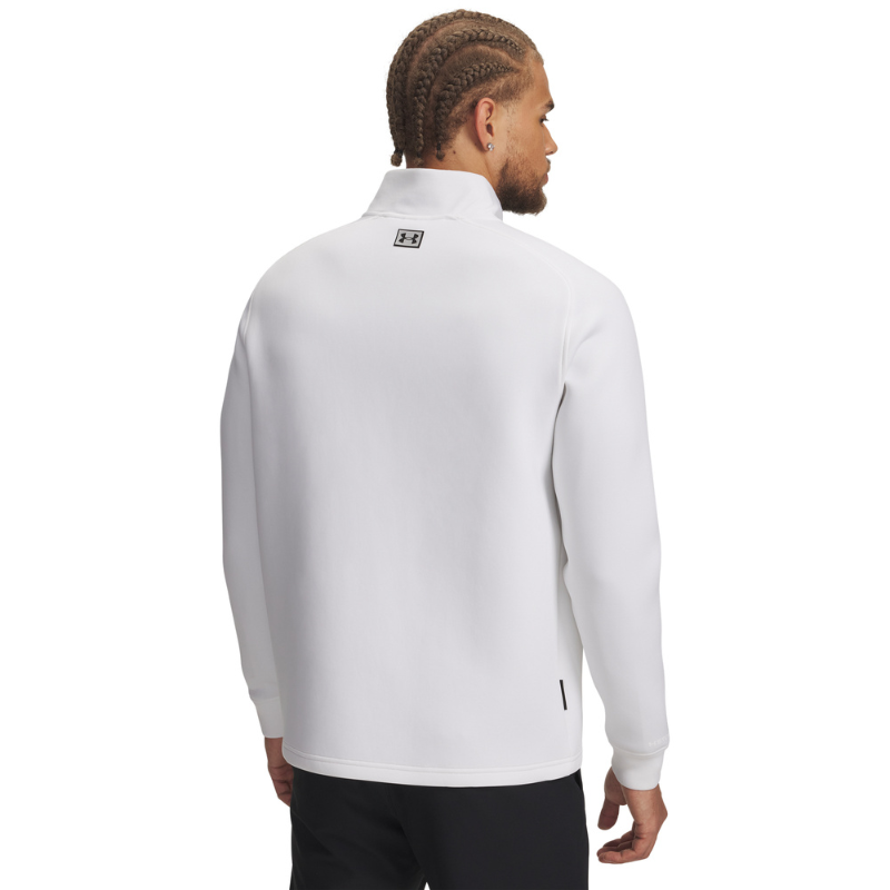 Golftröja Herr Under Armour Drive Pro Storm Hyb 1/2 Zip Vit 2