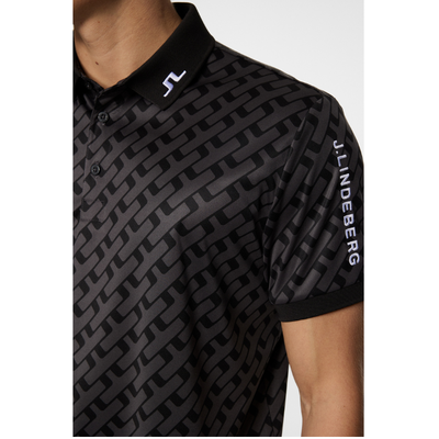 J Lindeberg I Tour Tech Print Golfpiké Herr I Svart