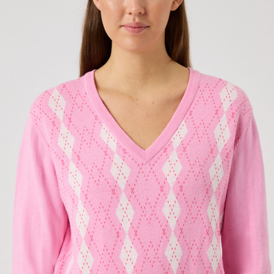 Golftröja Dam Daily Sports Argyle Pullover Rosa