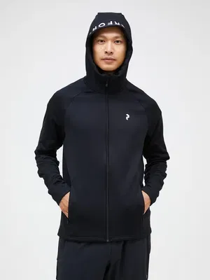 Golf hoodie Peak Performance Rider Zip Hood Svart