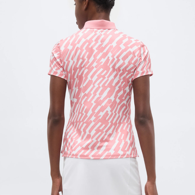 J Lindeberg I W Tour Tech Print Golfpiké Dam I Flamingo