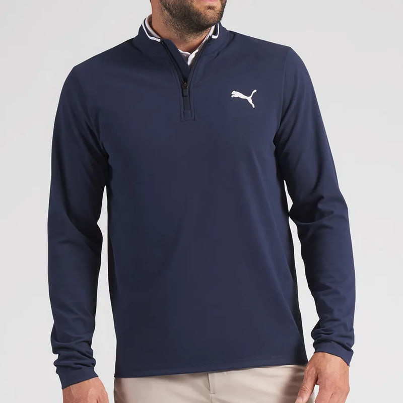 Golftröja herr Puma CloudSpun Tech 1/4 Zip Navy