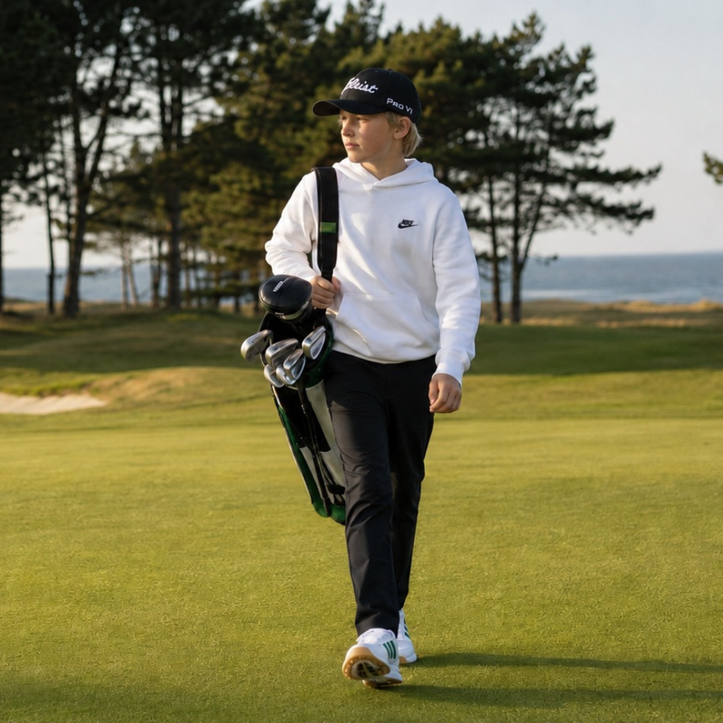 Golf hoodie Junior Nike Club Fleece Vit
