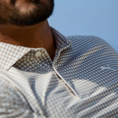 Golfpiké Puma Cloudspun Mono Check Sand